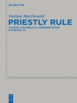 cover image of Priestly Rule